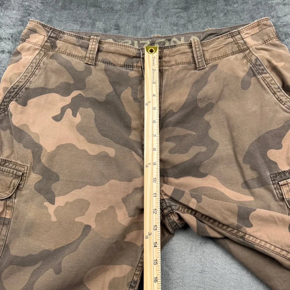 Arizona Cargo Shorts Men 40 Brown Camo Utility Pockets Excellent